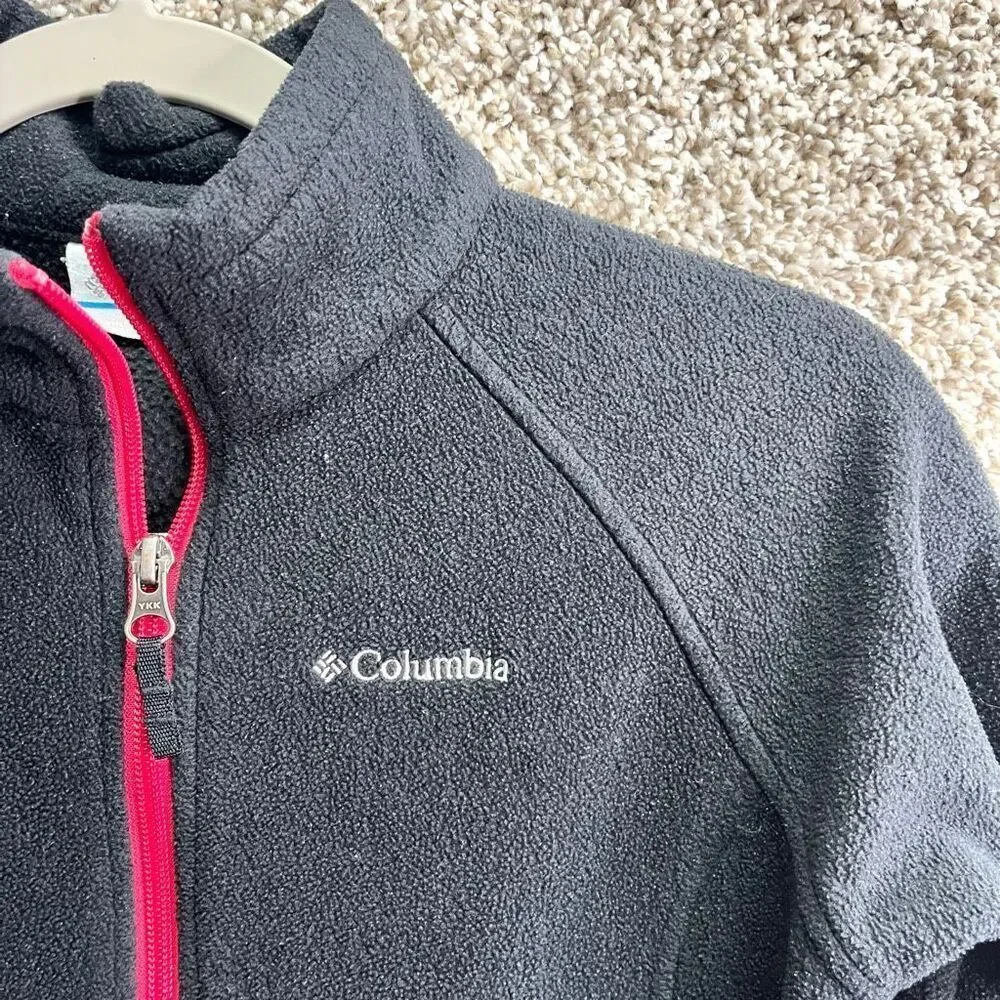 Columbia Jacket Girls Large 14-16 Black Fleece Zip‎ Up